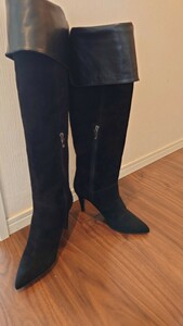美品　DIANA　ダイアナ　ブーツ　ロングブーツ ブラック スエード　ニーハイブーツ　黒　23.5cm　レディースブーツ