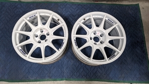 WORK製　MCO RACING　18インチ　9.5J　+22　114.3　5穴　ハブ径60　軽量ホイール　ホワイト　ワーク　エムシーオーレーシング　2本セット