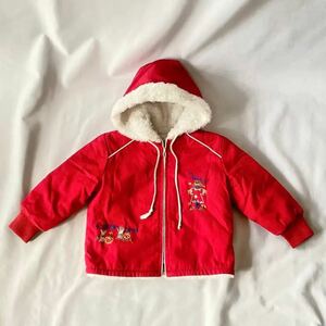 【2歳】70s tidy kins hooded fullzip coat 赤フルジップフード付きコート　vintage ヴィンテージ　kids