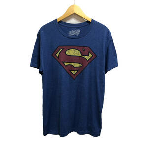 【980円スタート】USA 古着 半袖 Tシャツ OLD NAVY ブルー メンズMサイズ スーパーマン DCコミックス アメコミ ロゴT 古着卸 激安 BA1013