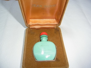 ■希少 1950年代 箱付！JEAN PATOU ジャンパトゥ ミル 1000 Parfum 7.5ml 翡翠色 パート・ド・ヴェール（練硝子）
