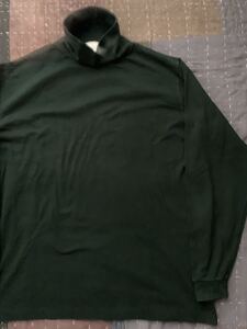 NOS 80s 90s XXL llbean vintage ハイネック ロンT ロングスリーブ Tシャツ カットソー アメリカ製 ダーク グリーン エルエルビーン 緑