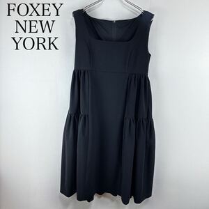 美品　FOXEY NEW YORK フォクシーニューヨーク　サイズ38 レディエンパイア　ワンピース　ドレス　ブラック　黒