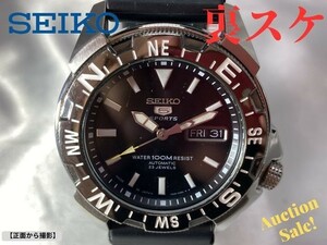 【可動品】SEIKO セイコー 5スポーツ 7S36-02P0 腕時計 デイデイト オートマチック 10水圧対応 ベゼル・文字盤/ブラック＆ホワイト 