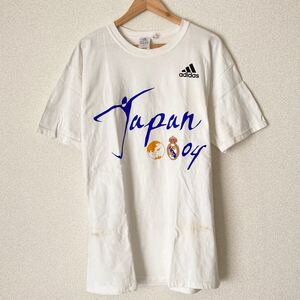 USA製★レアル・マドリード 2004年 アディダス 記念Tシャツ L★サッカー スペイン ワールドカップ W杯 日本代表 ホワイト 古着 半袖