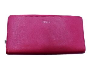 FURLA フルラ ラウンドファスナー 長 財布 ピンク ■■ ☆ egc6 レディース