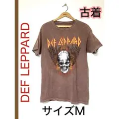 DEF LEPPARD バンドTシャツ デフレパード Mサイズ ブラウン 古着