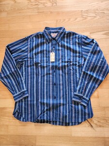 送料込★東洋 SUGAR CANE シュガーケーンSC29245 INDIGO STRIPE WORK SHIRT インディゴストライプ 長袖シャツ WESTERN ブルー　 XL