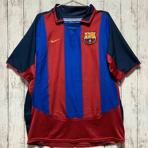 【NIKE】ナイキ サッカー スペイン FC Barcelona バルセロナ バルサ 半袖ユニフォーム Lサイズ 03/04s #8 Andres Iniesta イニエスタ 希少