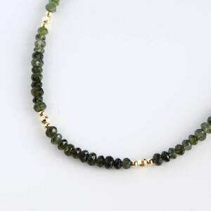 K18YG トルマリン ネックレス グリーンカラー gold tourmaline necklace