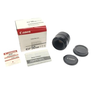 【元箱付き 動作美品】Canon COMPACT-MACRO LENS EF 50mm F2.5 キャノン 標準 単焦点レンズ コンパクト マクロレンズ AFレンズ C4415