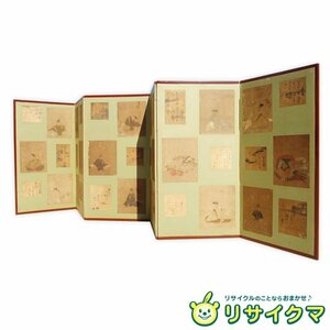 【中古】F▼屏風 六曲半双 歌仙 和歌 俳諧 短冊 (30954)