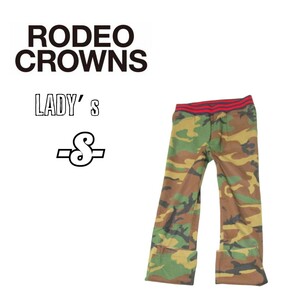 レディースS◇RODEO CROWNS◇ウエスト伸縮カモフラ柄パンツ