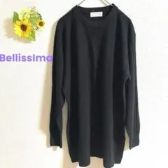 【美品♡一点限定】BELLISSIMA セーター ブラックL ケーブル編み 秋冬