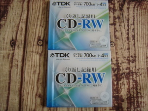 TDK^,,.パソコンデータ用700MB/1～4X対応・くり返し記録用CD-RW(デジタルカメラの写真・データーの一時保存に)2枚_.,,^「未使用品」