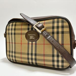 M49 美品 BURBERRY バーバリー ノバチェック ショルダーバッグ ベージュ ブラウン レザー キャンバス 斜め掛け 肩掛け