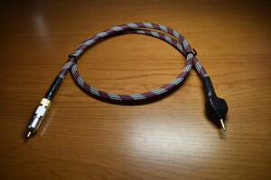 ★3.5mm-RCA・デジタル同軸ケーブル（1.0m）【S-5CFB】99 .99％OFC単線・無ハンダ・コレットチャック式・トリプルシールド