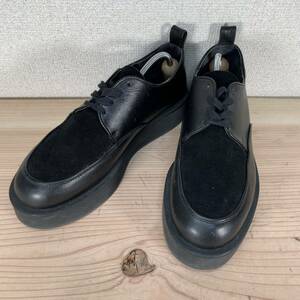 1円　美品　COMME des GARCONS HOMME PLUS コムデギャルソンオムプリュス 26.0cm スウェードレザー 厚底ローファー ブラック GJ07 10435