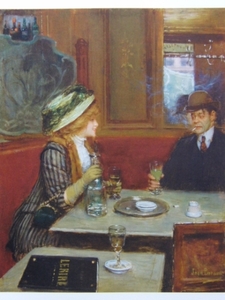 Jean Beraud、Scene de Bistro、希少画集より、新品額装付、ara