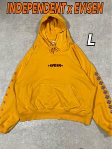 EVISEN エビセン INDEPENDENT x EVISEN HOODIE プルオーバー　アイアンクロス パーカー L