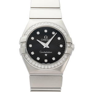 オメガ OMEGA コンステレーション ブラッシュクォーツ 123.15.27.60.51.001 ブラック文字盤 新品 腕時計 レディース