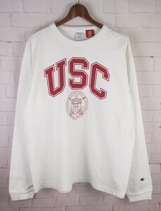 LAT8378 Champion チャンピオン USC 長袖Tシャツ T1011 USA製 X-LARGE 未使用 ホワイト