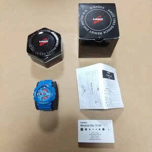 GA-110HC-2ADR G-SHOCK ハイパーカラーズ 海外輸入 鉄製六角箱付 外箱付 説明書付(英語) 国内と同じ(GA-110HC-2JR) カッコいい美しいブルー