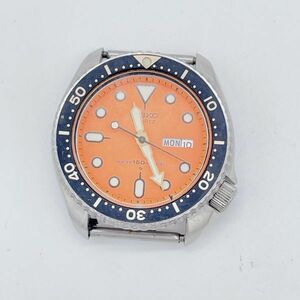 【1円スタート】SEIKO セイコー 7548-700C オレンジダイバー 150M デイデイト スクエア クオーツ 腕時計 フェイスのみ 動作未確認