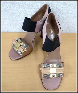 7030T 【本物保証】 PRADA プラダ　VEROCUOIO　パンプス　36 1/2　23.5cm　ピンク