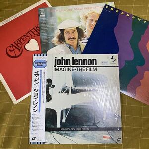 レコードまとめ Vintage records Simon and Garfunkel Creedence Carpenters 3 records + 1 Videodisc Laser John Lennon Imagine The Film