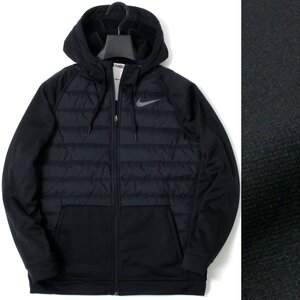 新品 秋冬 NIKE ナイキ ゴルフにお勧め 中綿 ジャケット XL 黒 NIKE フルジップ フーディー 異素材切替 スポーツ GOLF メンズ ◆GI3484C