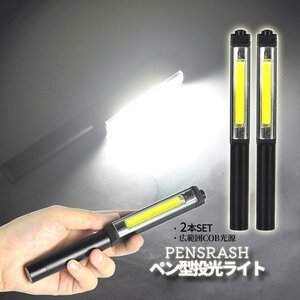 ペン型 スタイリッシュ 照明 2本 ペンライト led 懐中電灯 小型 ハンディライト 電池式 ミニ クリップオン キャンプ 防災 2-PENSRASH