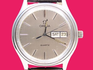 ■♪価格高騰!資産価値！稼働電池新品メンズビンテージ高級超レア！ OMEGA オメガ Seamaster シーマスターデイデート クオーツ ベルト新品