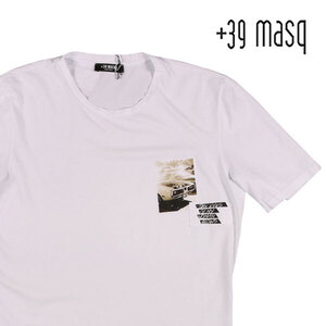 +39 masq（マスク） Uネック半袖Tシャツ T7012 ホワイト M 22801 【S22802】