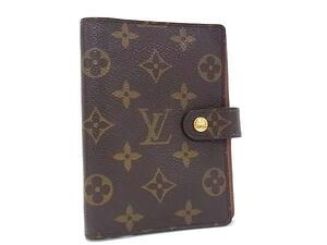 1円 ■美品■ LOUIS VUITTON ルイヴィトン R20005 モノグラム アジェンダPM 6穴式 手帳カバー スケジュール帳 ブラウン系 FE7018