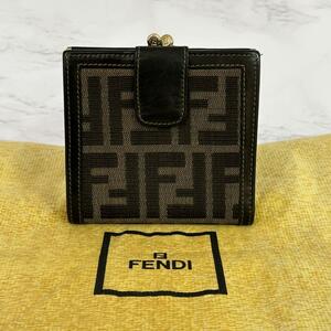 《大特価！》 フェンディ FENDI 二つ折財布 ズッカ柄 がま口 1-29925