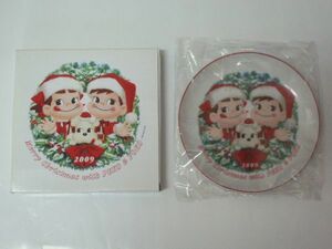 不二家 ペコちゃん◆クリスマス 絵皿 2009 陶器製 プレート◆箱入り