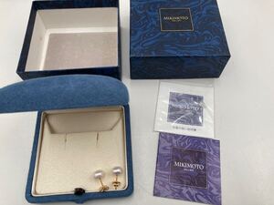 ミキモト　MIKIMOTO K18 パール付ピアス　美品　2g