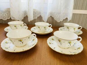 Noritake ノリタケ スタジオコレクション 小花柄 カップ&ソーサー C&S C/S 5客セット まとめて