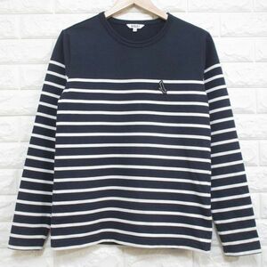 【AIGLE】エーグル◆ボーダー柄 長袖Tシャツ カットソー ロンT/ネイビー◆S