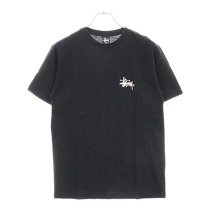 STUSSY ステューシー ワンポイントロゴプリント半袖カットソー 半袖Tシャツ ブラック