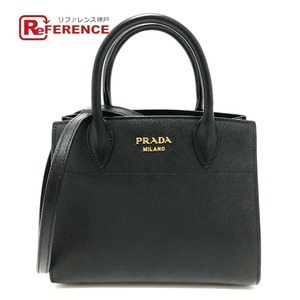 PRADA プラダ 1BA071 ロゴ バイカラー カバン 2WAY ショルダーバッグ ハンドバッグ ブラック レディース【中古】