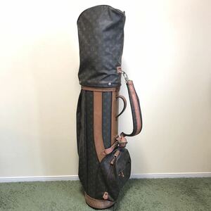 入手困難/希少●ルイヴィトン LOUIS VUITTON キャディバッグ ゴルフバッグ メンズ レディース ビジネス モノグラム ヌメ革 ブラウン