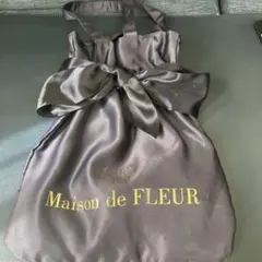 Maison de FLEUR リボン付きトートバッグ  ネイビー