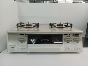 【中古品】Rinnai リンナイ グリル付ガステーブル ラクシエファイン 左強火力 水無し両面焼きグリル RT66WH7R-CWL LPガス用 ○YR-50619○