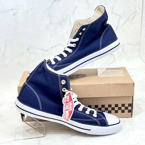 タグ付き デッドストック品 VANZ バンズ メンズ 27.5cm スニーカー V66 HRB CLASSIC SKOOL HI ネイビー/裏無地ホワイト ハイカット 現状品