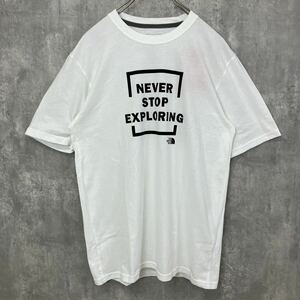 【1円スタート】【US限定】ザ・ノースフェイス 新品 タグ付き Tシャツ S ホワイト 白 NEVER STOP EXPLORING ハーフドームロゴ 半袖 NT-060 