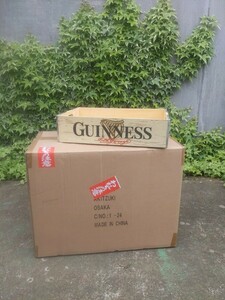 【同封不可】6個セット販売 ギネスビールウッドボックス 小物入れ 収納箱 木箱 ドリンクケース キッチンストッカー diy素材 