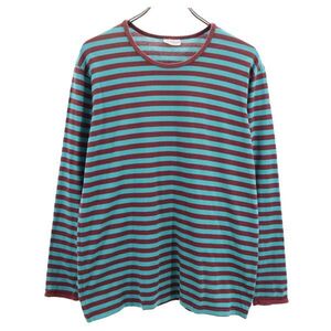 マリメッコ ボーダー 長袖 Tシャツ M グリーン系 marimekko ロンT メンズ