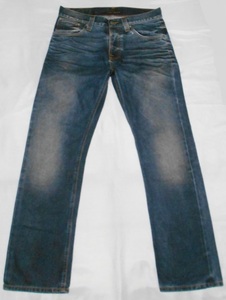 Nudie Jeans ヌーディージーンズ AVERAGE JOE　USED BLACKCOATED　デニムジーンズ　イタリア製　W32